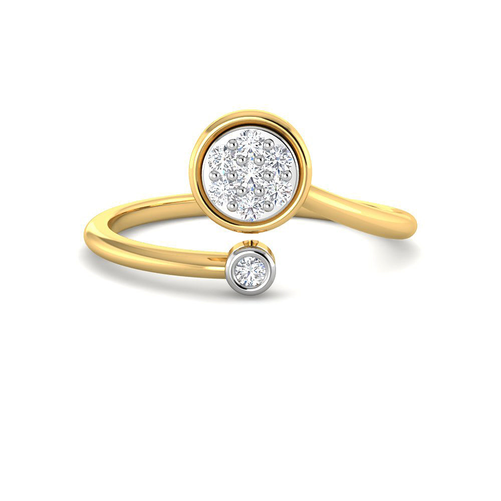 Modern Swirl 9K Shiny Diamond Ring