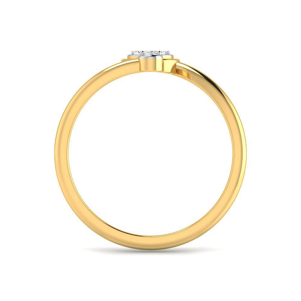 Modern Swirl 9K Shiny Diamond Ring