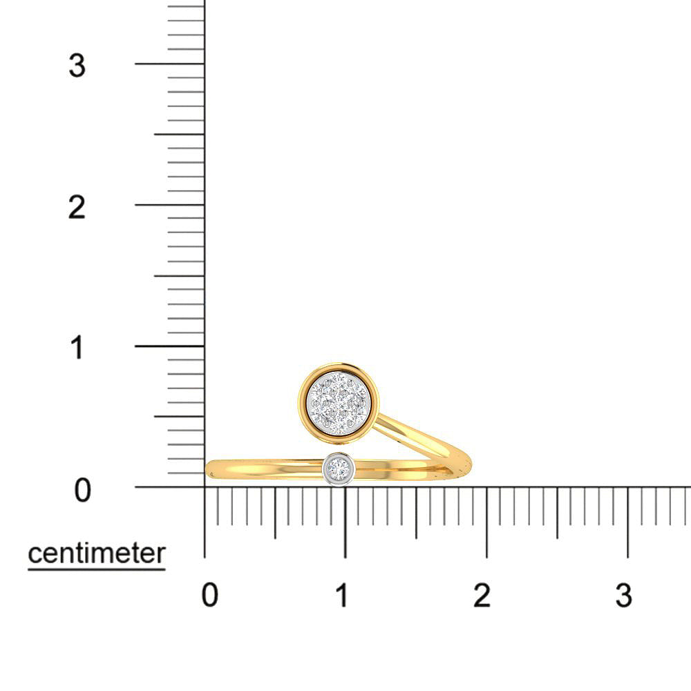 Modern Swirl 9K Shiny Diamond Ring