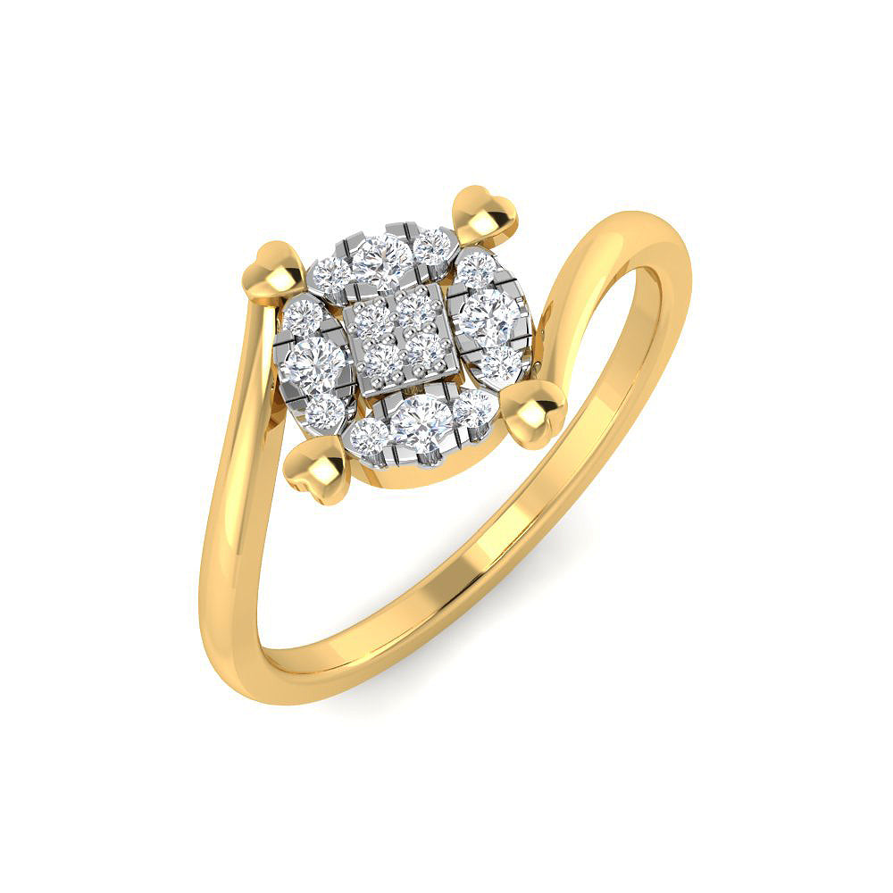 Lustrous and Luminous 9K Diamond Ring