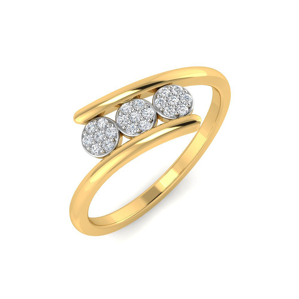 Modern and Luminating 9K Diamond Ring