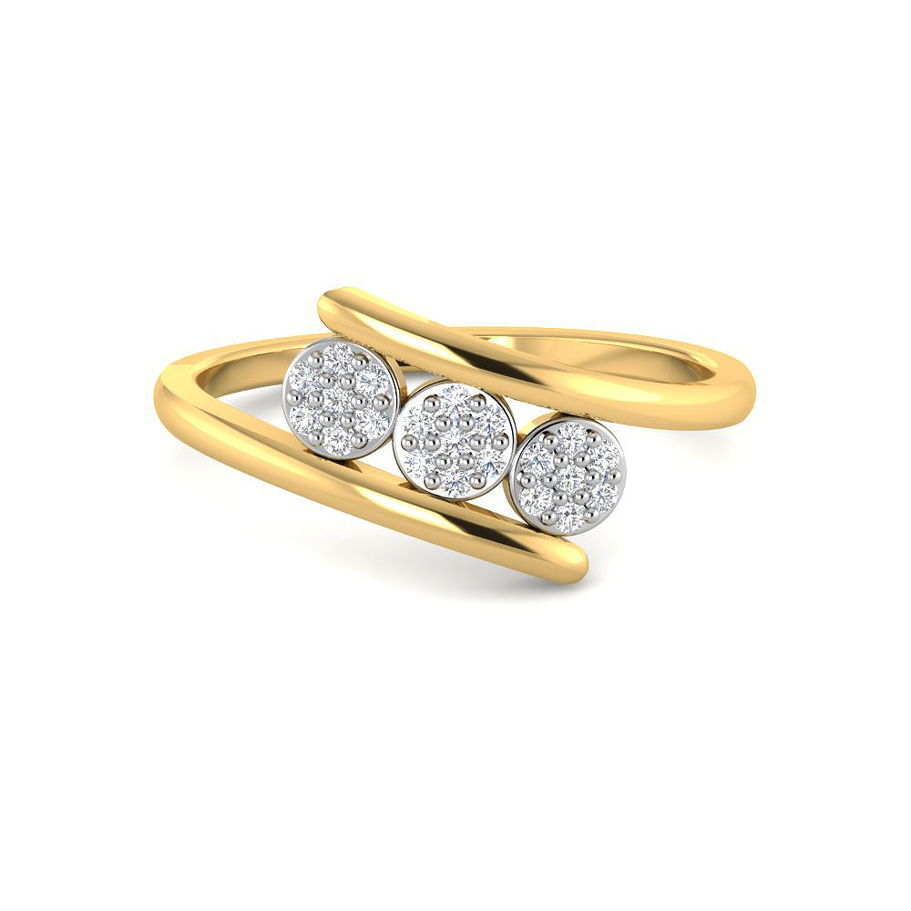 Modern and Luminating 9K Diamond Ring