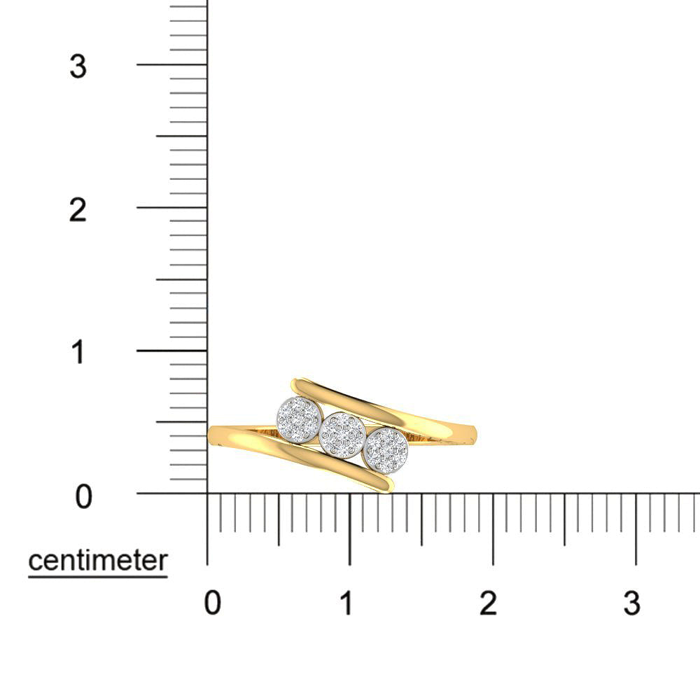 Modern and Luminating 9K Diamond Ring