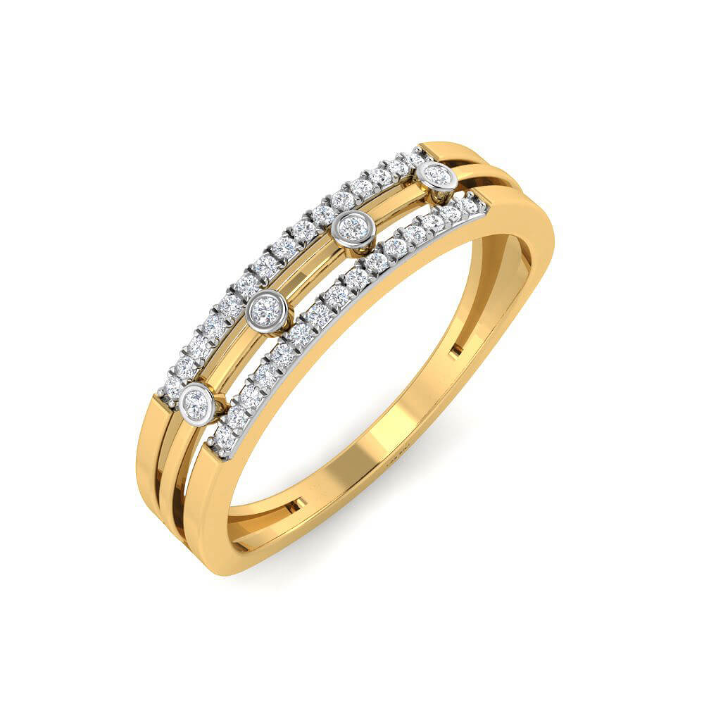 9K Bold Luxury Diamond Women Ring