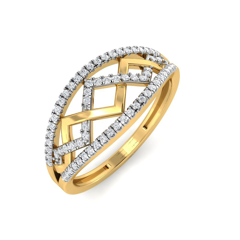 Criss-Cross Dazzle 9K Diamond Ring