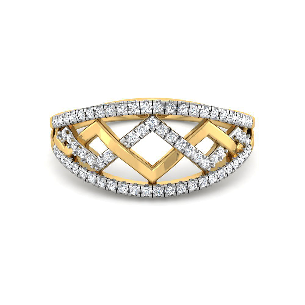 Criss-Cross Dazzle 9K Diamond Ring