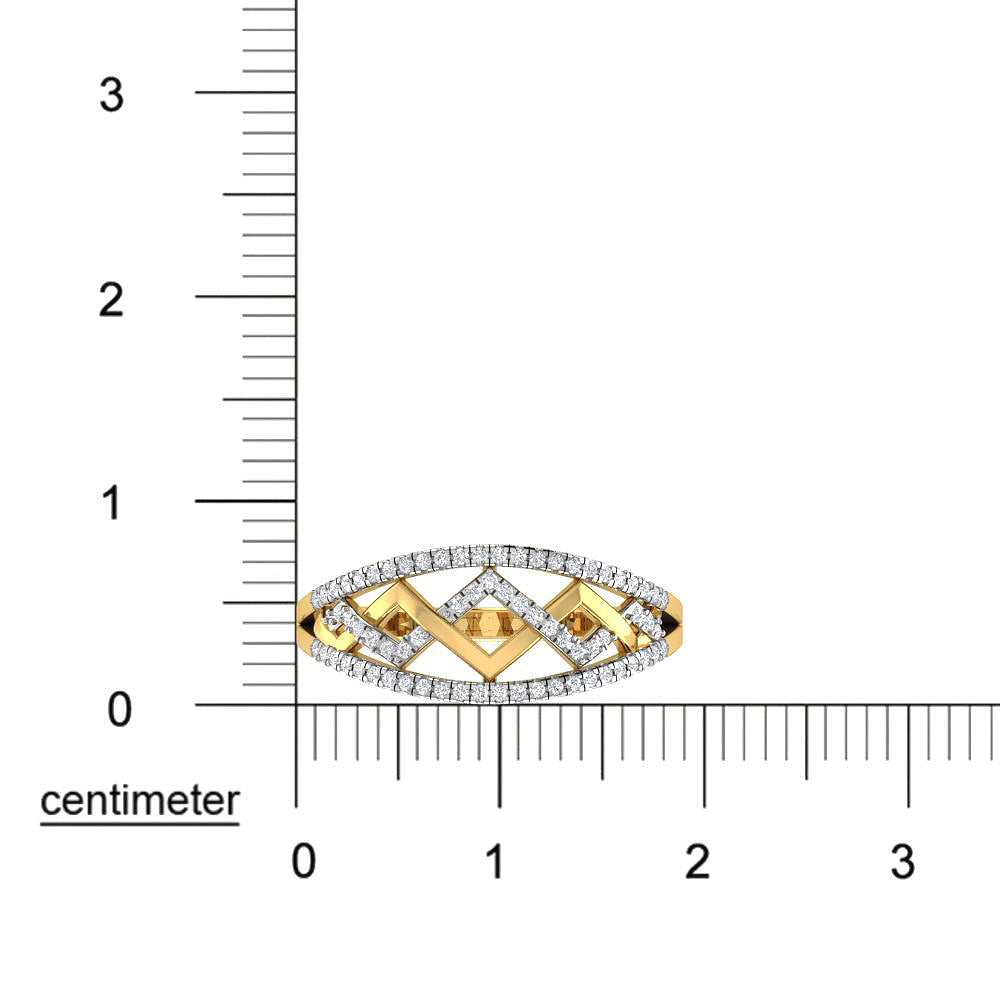 Criss-Cross Dazzle 9K Diamond Ring