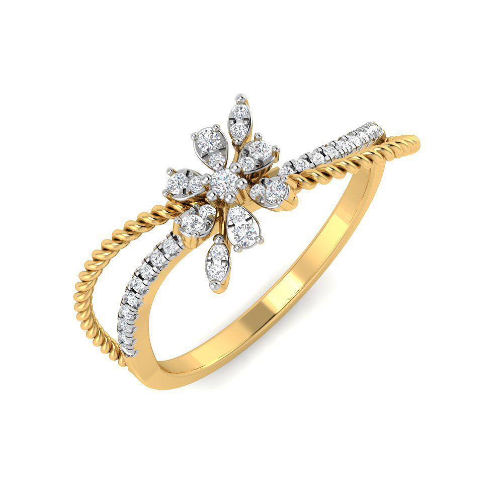 Bloom and Dazzle 9K Diamond Ring