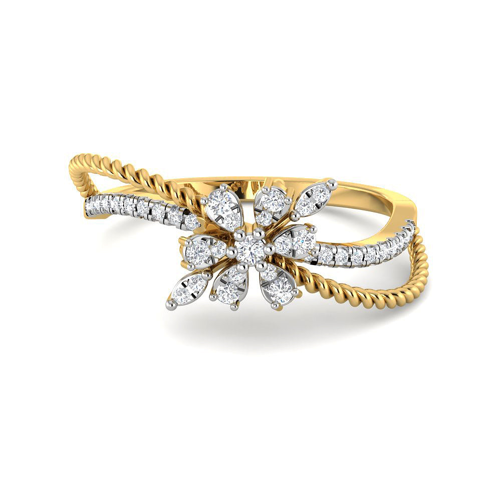 Bloom and Dazzle 9K Diamond Ring