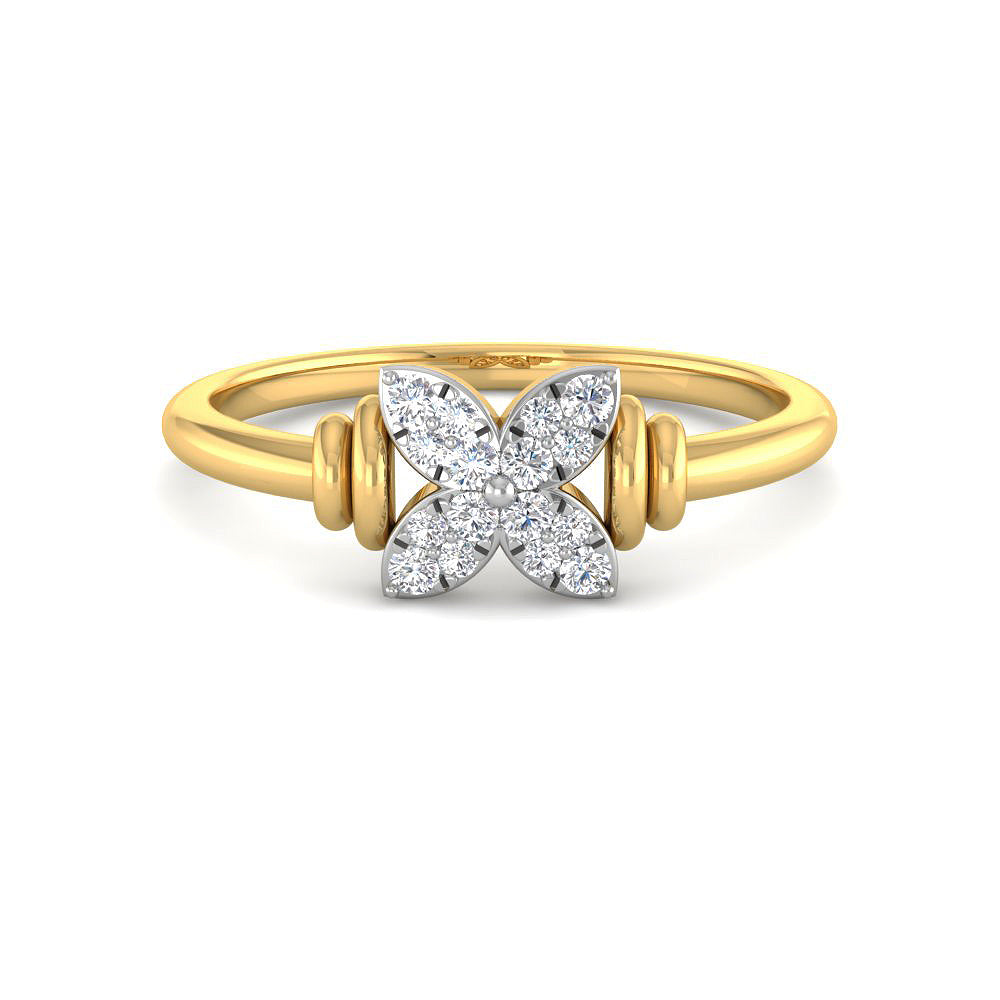 Mesmeric Shine Diamond Clover Ring 9K