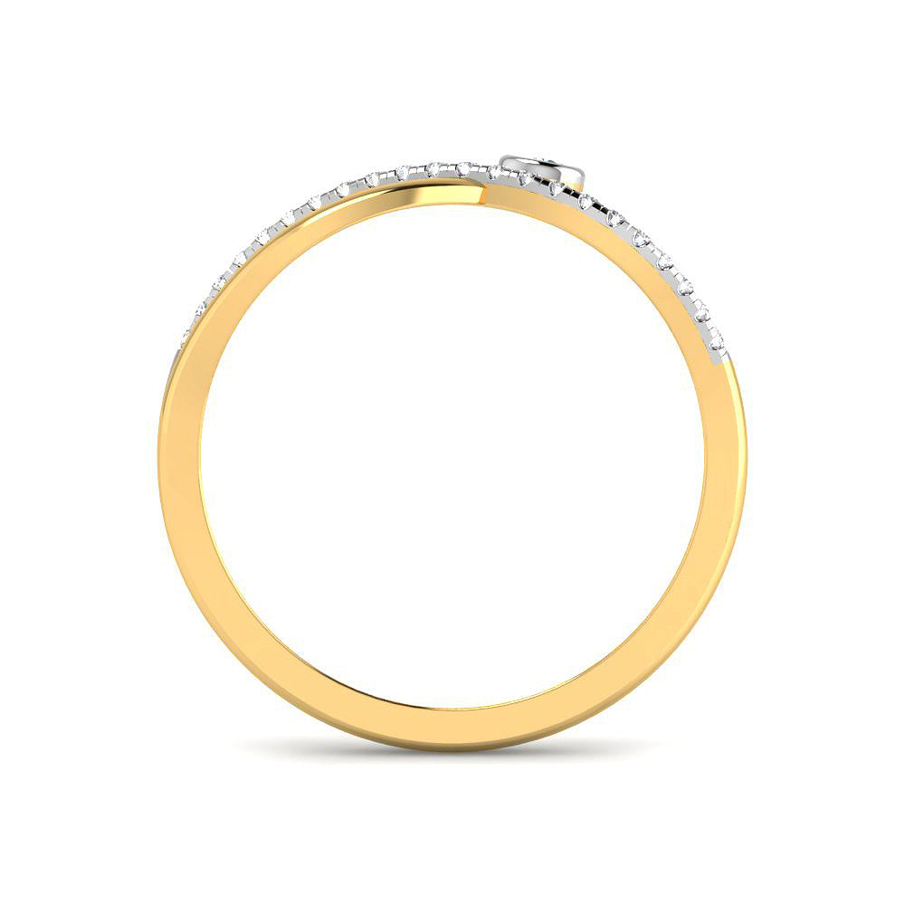 Modern Twirl 9K Diamond Ring