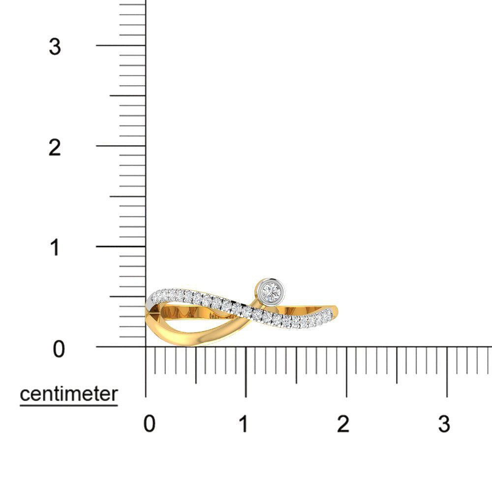Modern Twirl 9K Diamond Ring