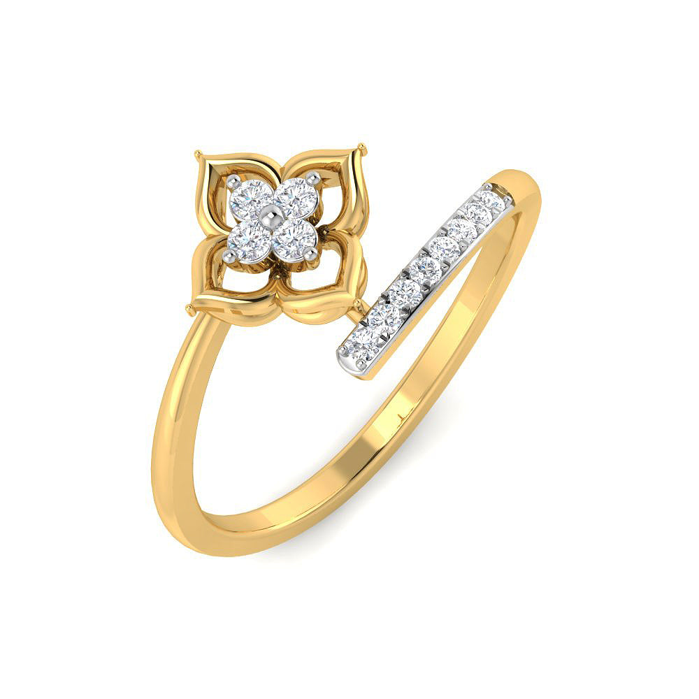 Clover Blossom 9K Diamond Ring
