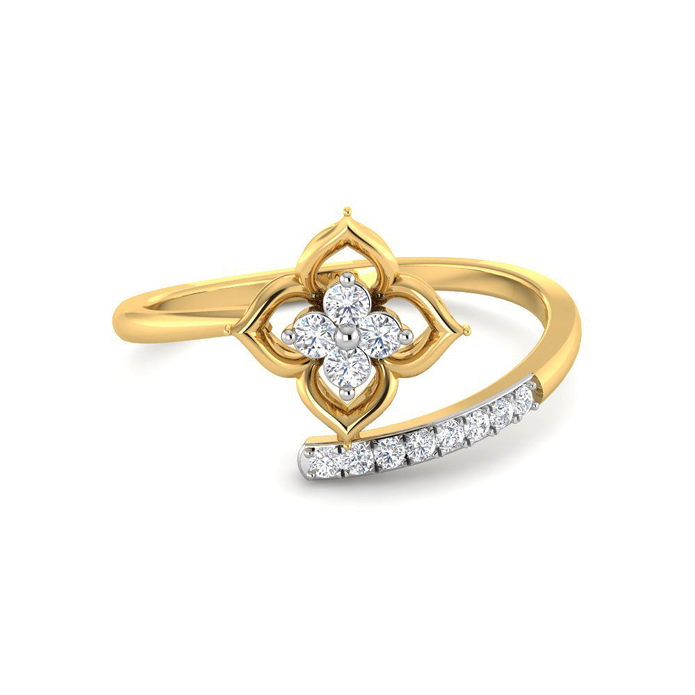 Clover Blossom 9K Diamond Ring