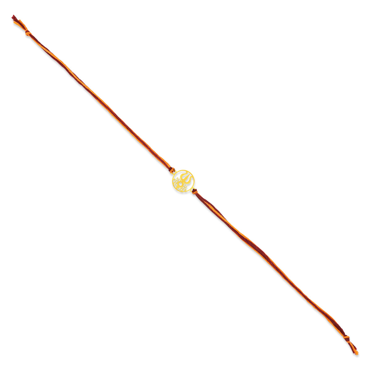 Divine Trishul Silver Rakhi with Spiritual Symbolism