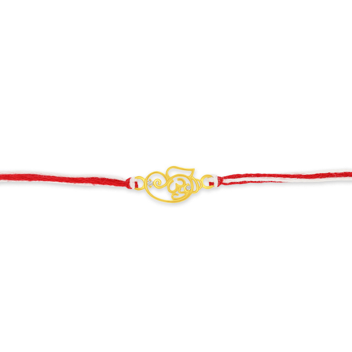 Divine Duo Om and Ganesha Silver Rakhi