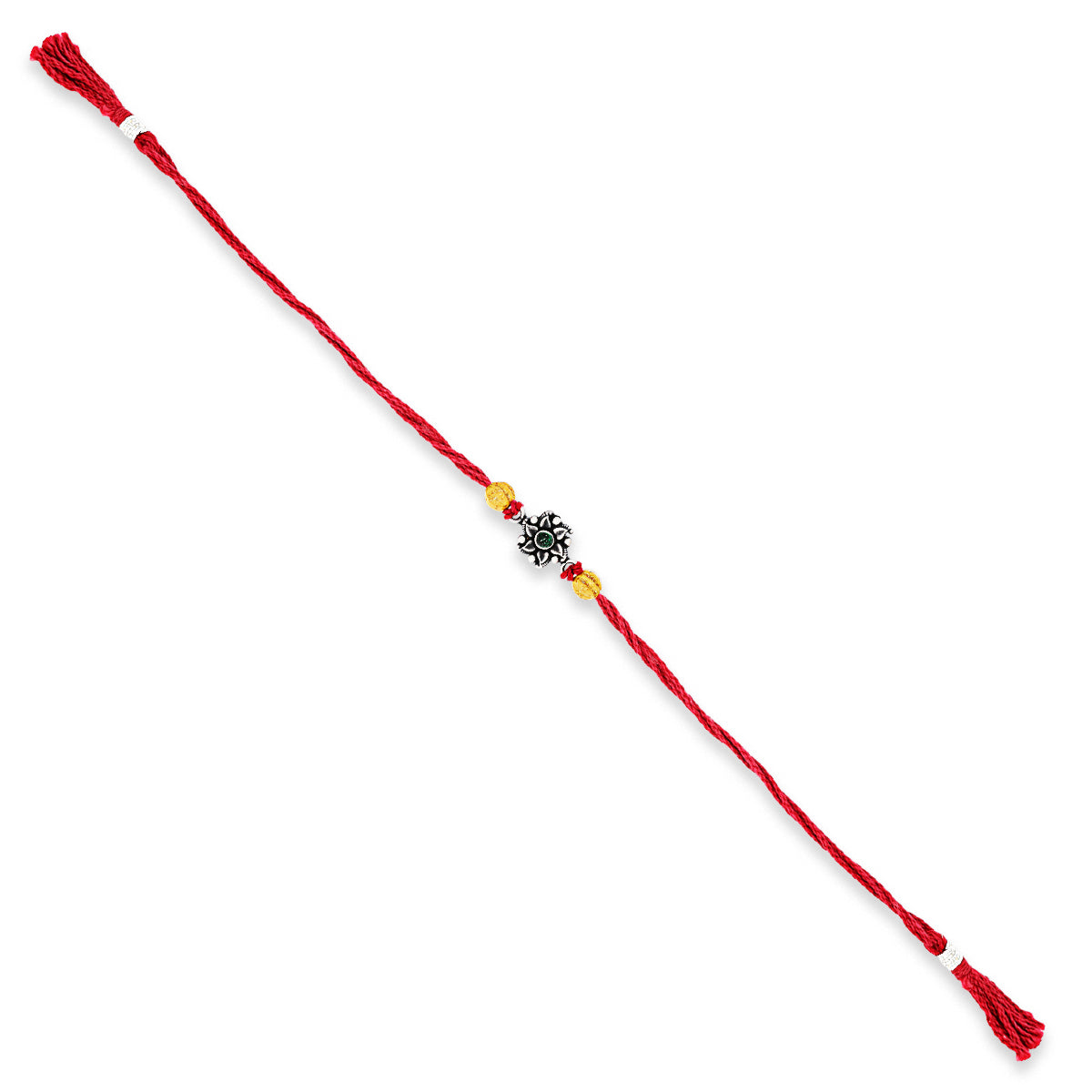 Symbolic Flower Silver Rakhi Thread of Love