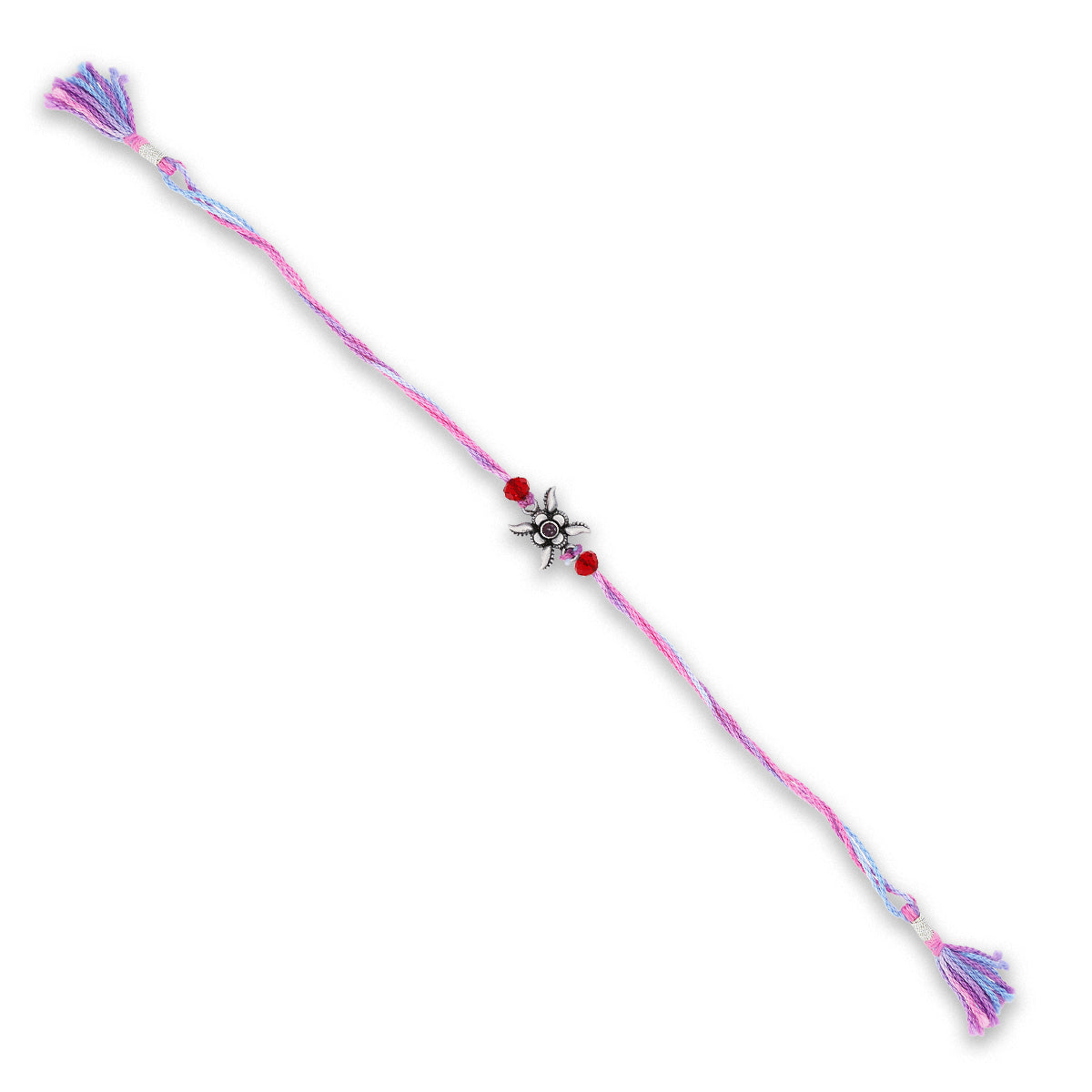 Red Stone Floral Rakhi