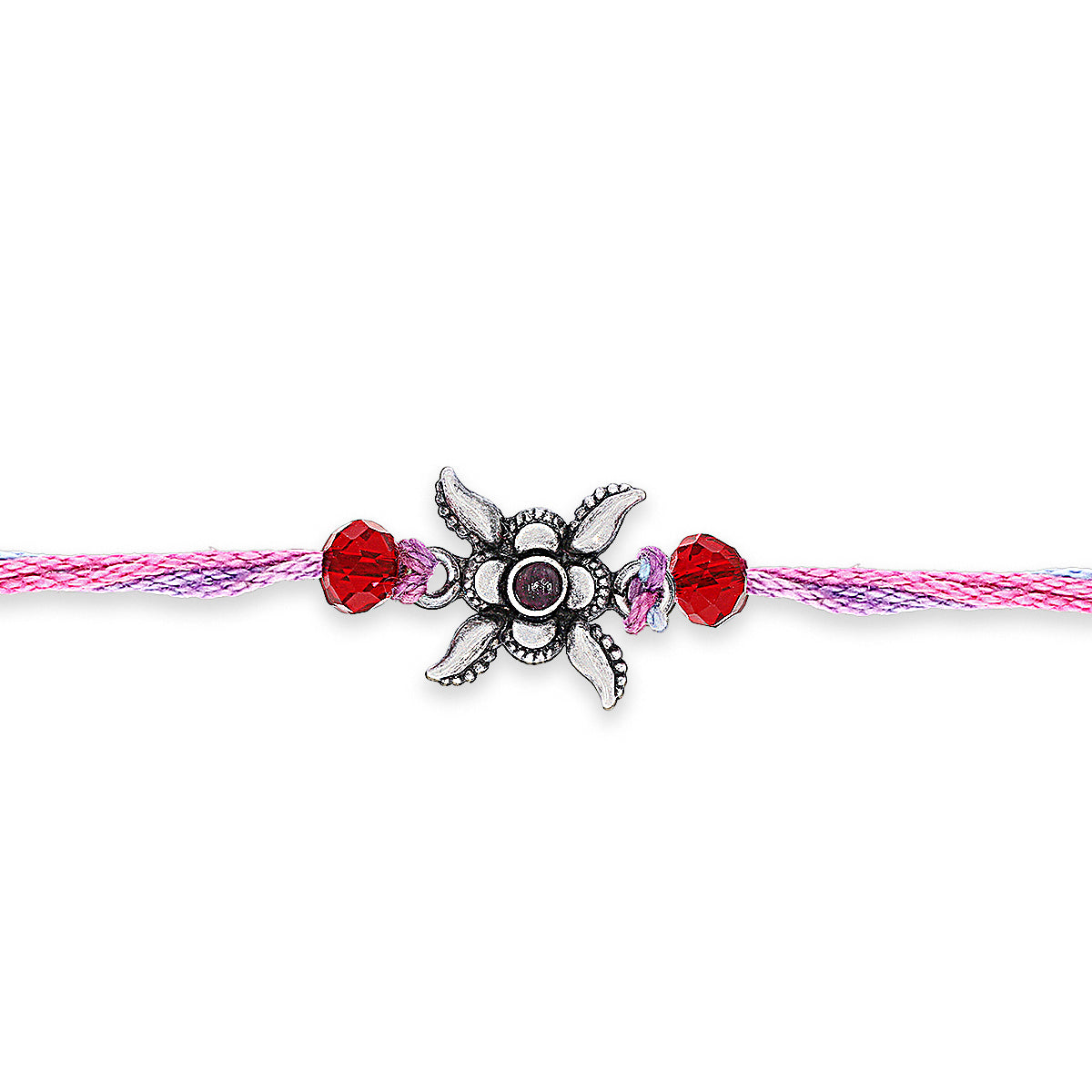 Red Stone Floral Rakhi