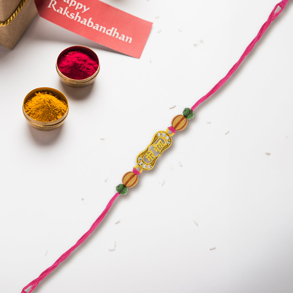 Premium Silver Rakhi Tied with Love for Mere Bhaiyya