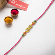Premium Silver Rakhi Tied with Love for Mere Bhaiyya