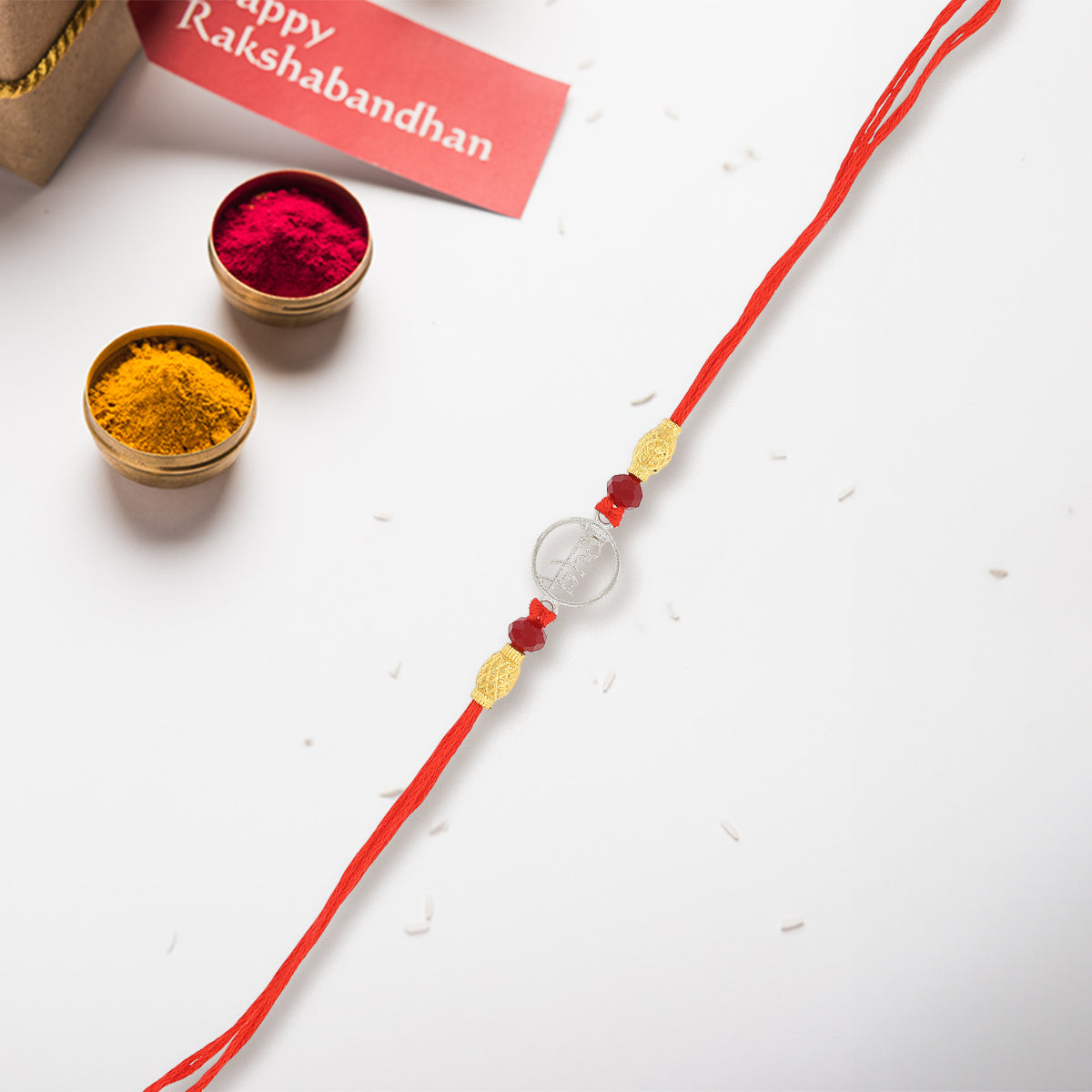 A Bond Beyond Words Bhai Name Silver Rakhi