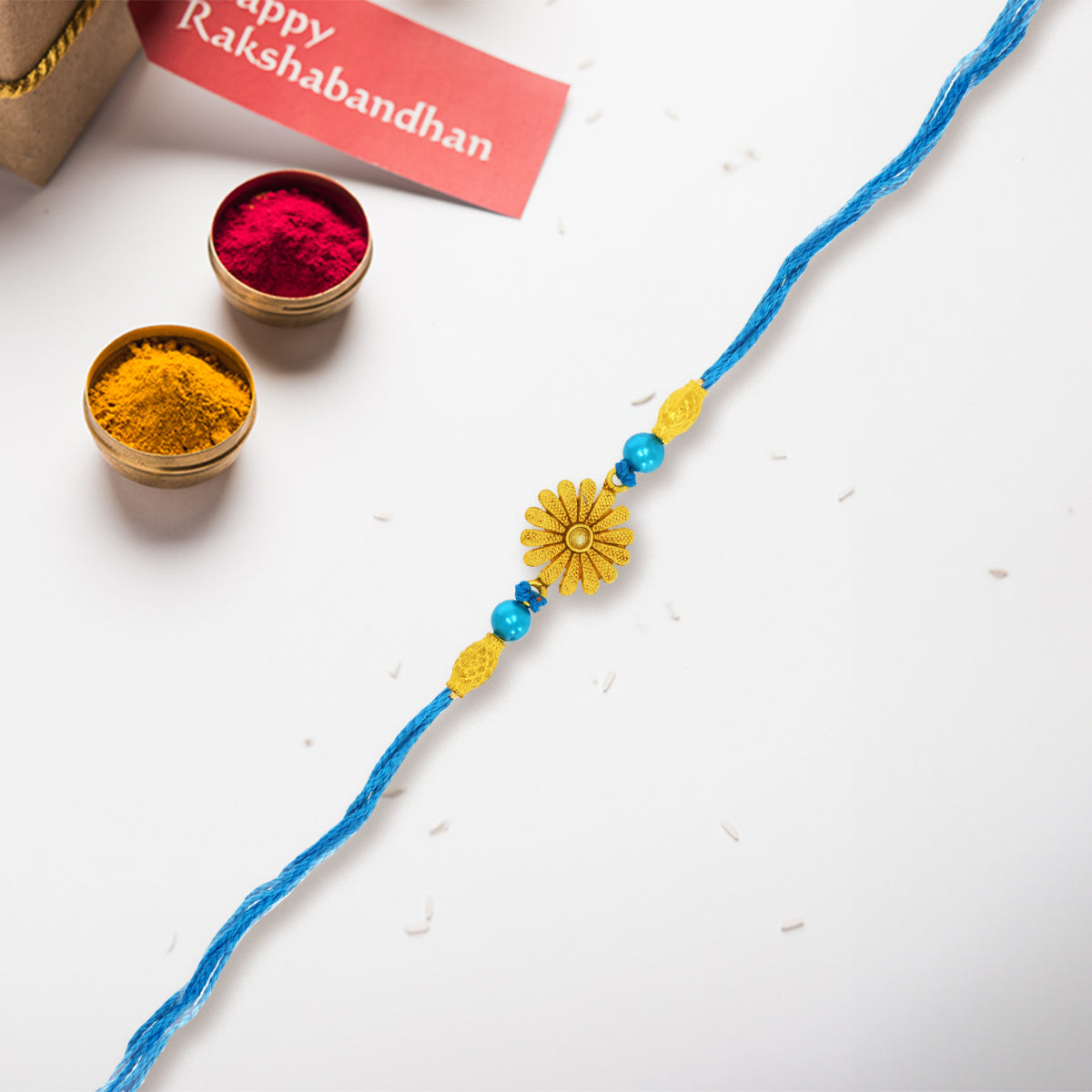 Blue Petal Glow Rakhi