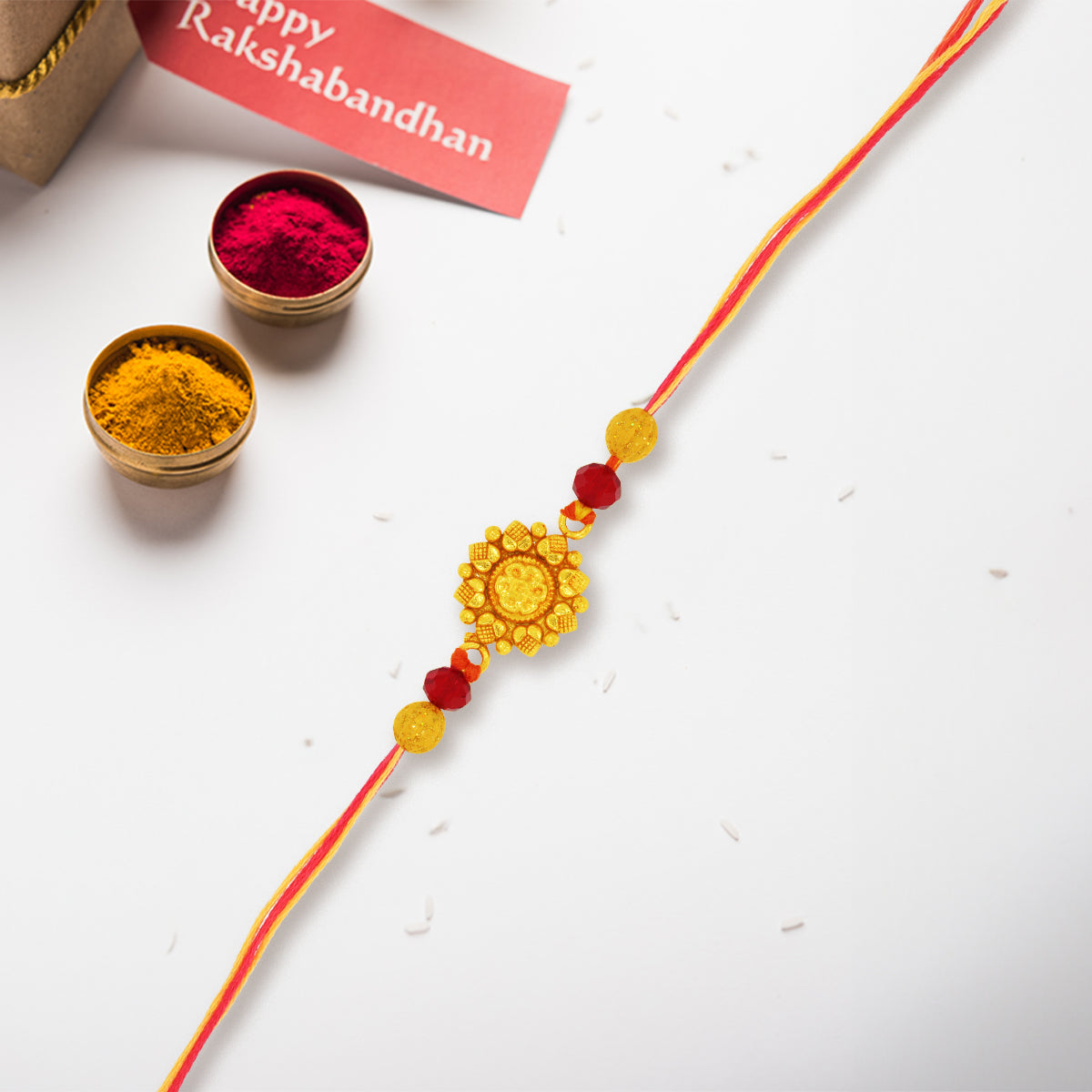 Antique Finish Silver Rakhi