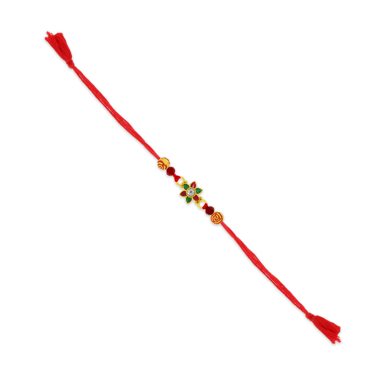 Blossoming Gem Silver Rakhi
