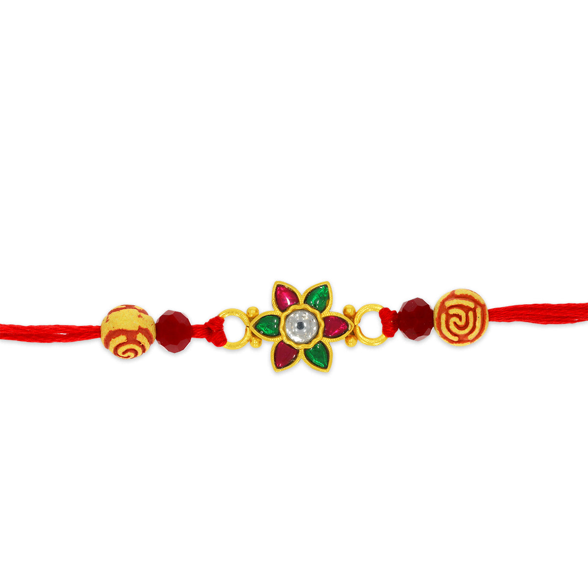 Blossoming Gem Silver Rakhi