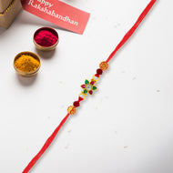 Blossoming Gem Silver Rakhi