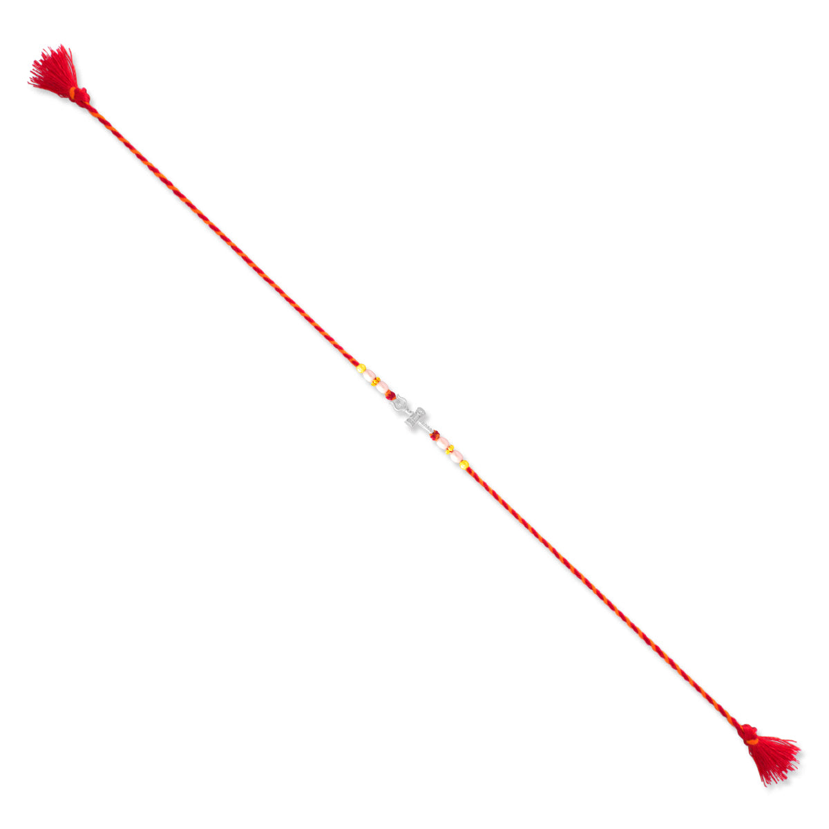 Silver Damru Trishul Rakhi for Brother