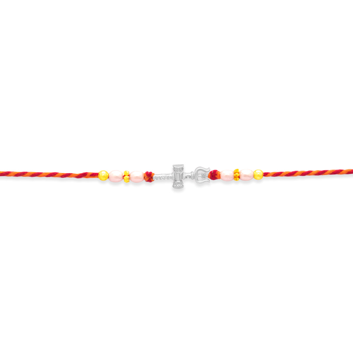 Silver Damru Trishul Rakhi for Brother