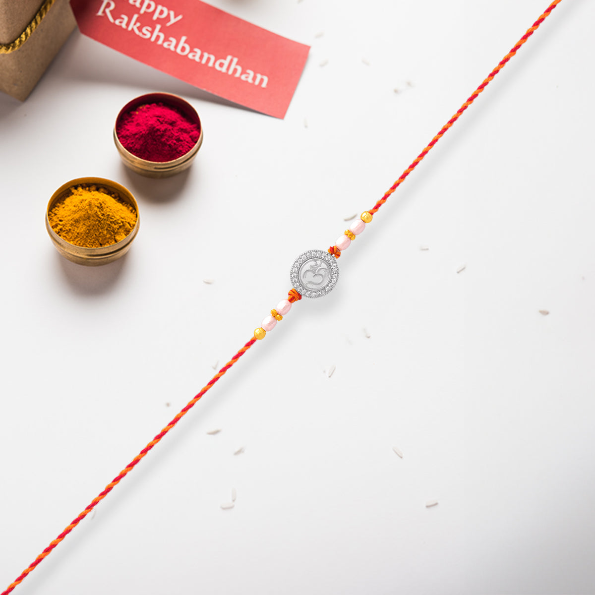 Silver Om Rakhi for Raksha Bandhan