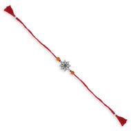 Radiant flower Silver Rakhi