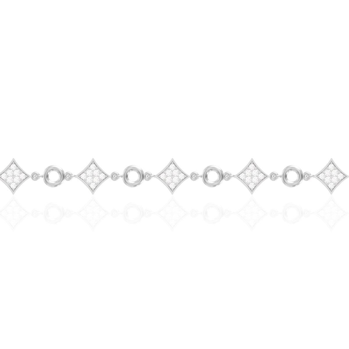 925 Silver Star Link Silver Bracelet