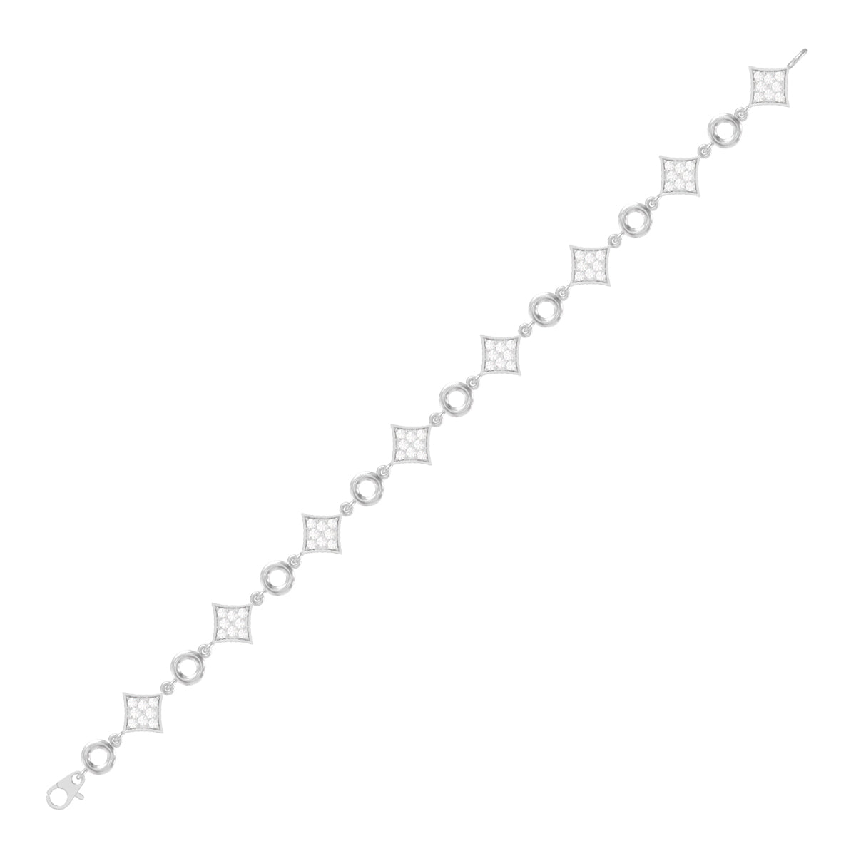 925 Silver Star Link Silver Bracelet