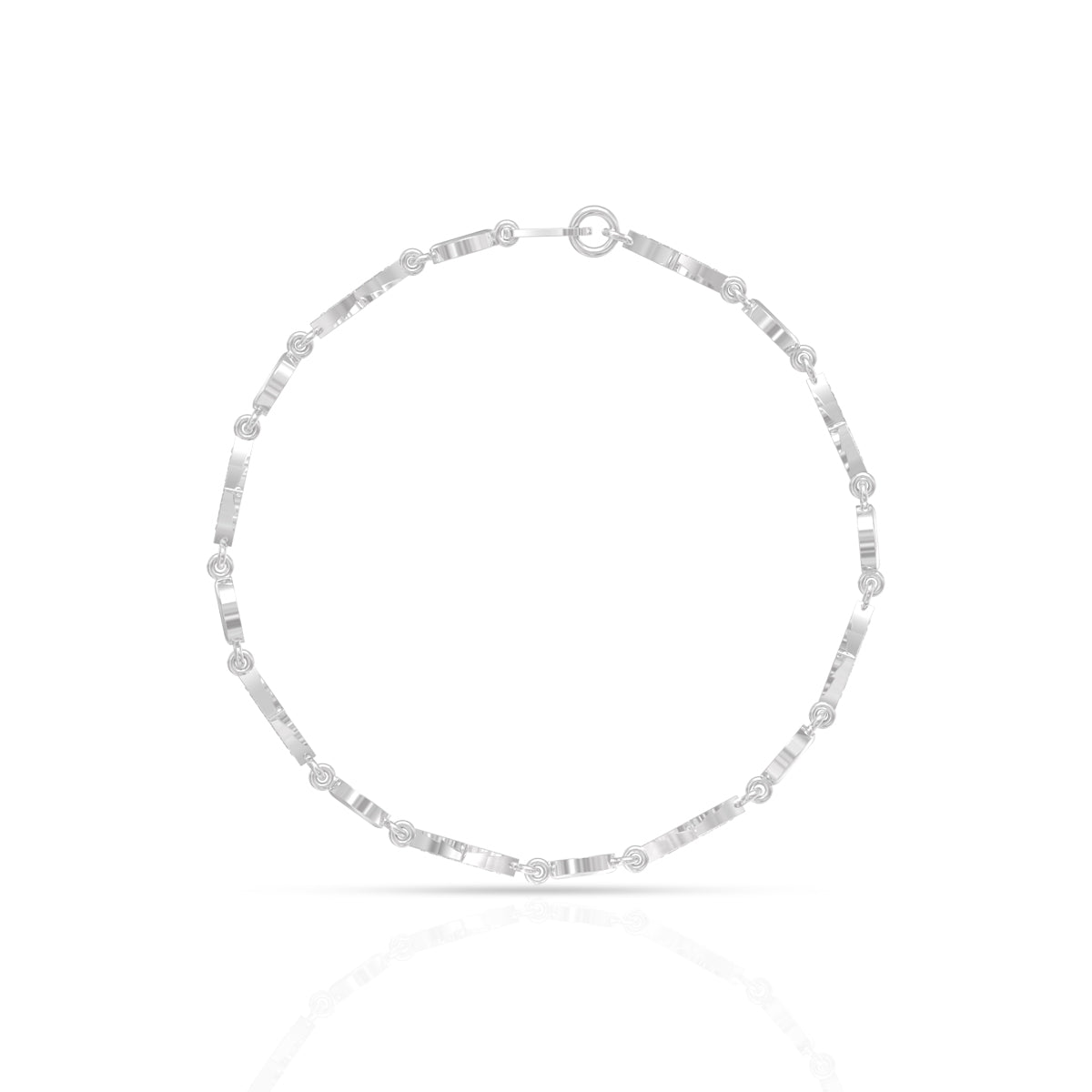 925 Silver Star Link Silver Bracelet