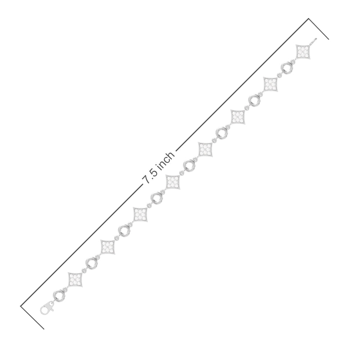 925 Silver Star Link Silver Bracelet