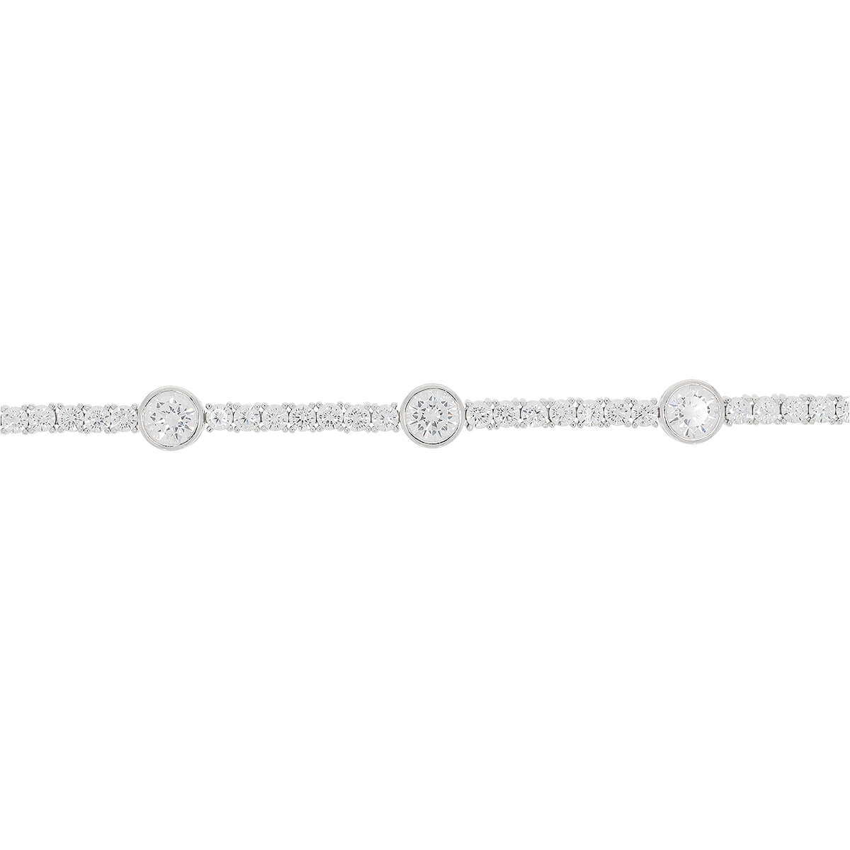 925 Sterling Silver Crystal Cubic Zirconia Timeless Solitaire Bracelet