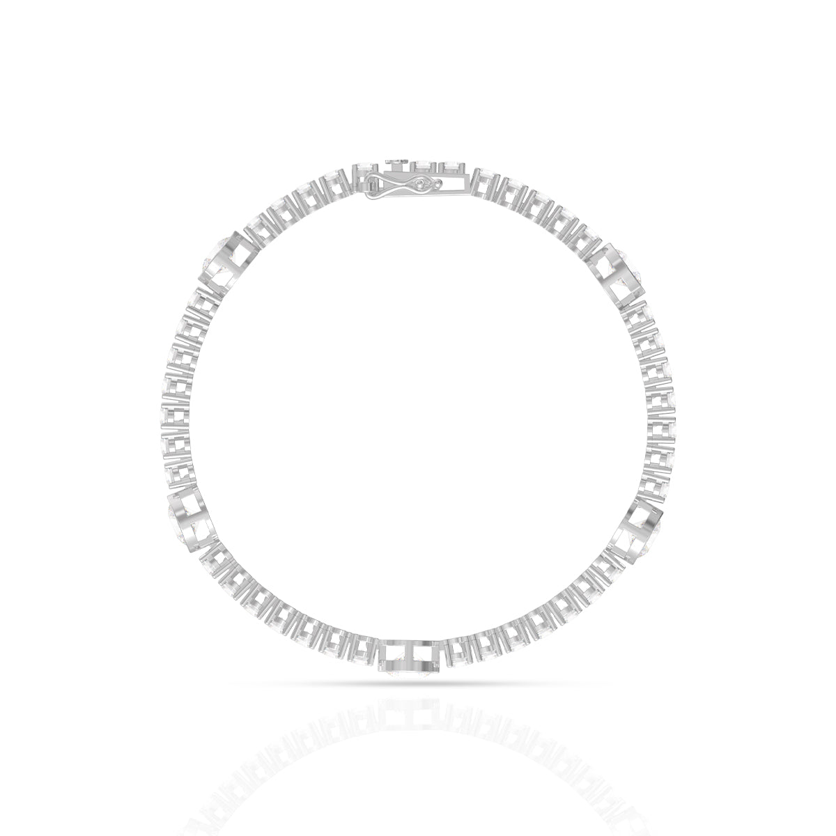 925 Sterling Silver Crystal Cubic Zirconia Timeless Solitaire Bracelet
