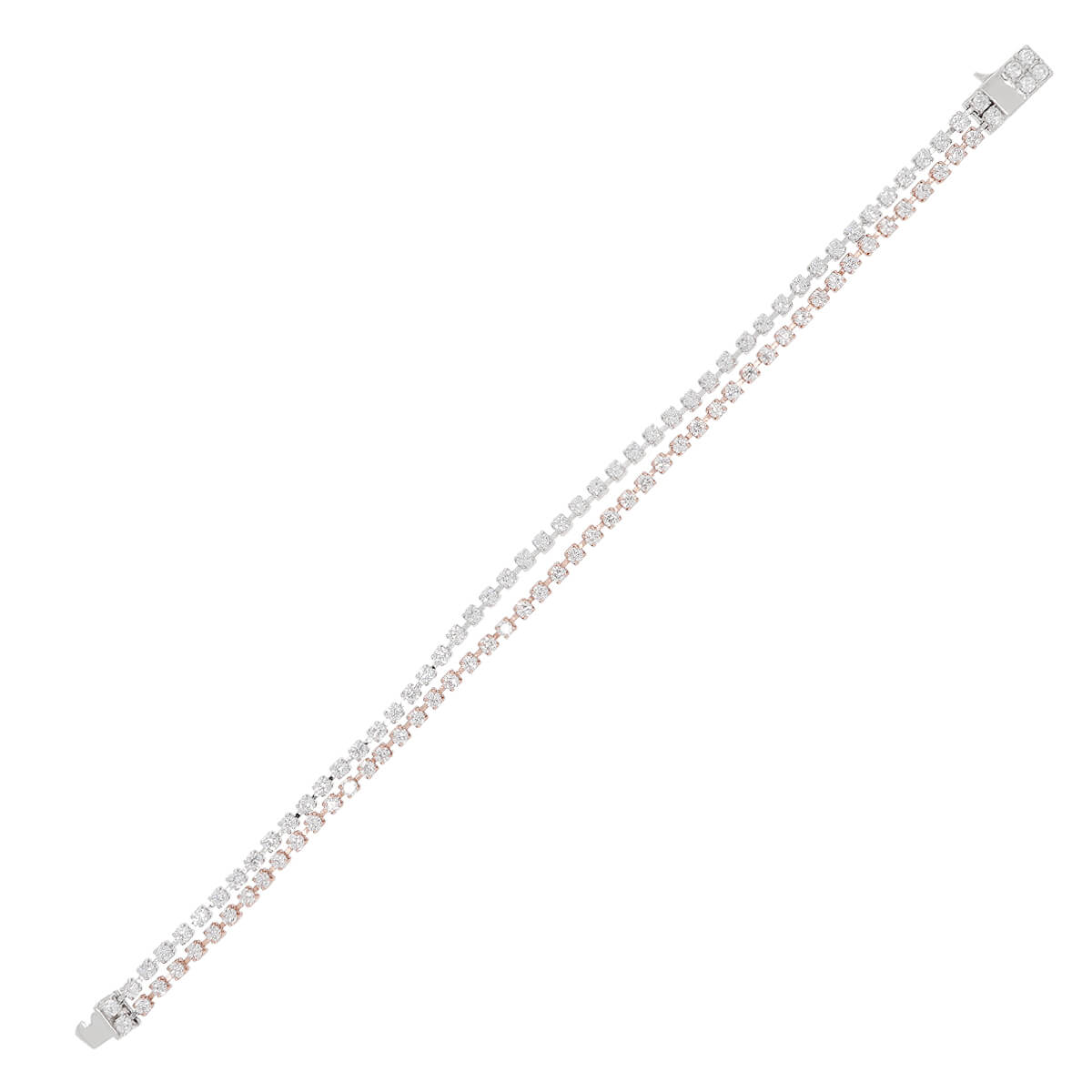 Crystal Cubic Zirconia Timeless Double Layer Solitaire Bracelet