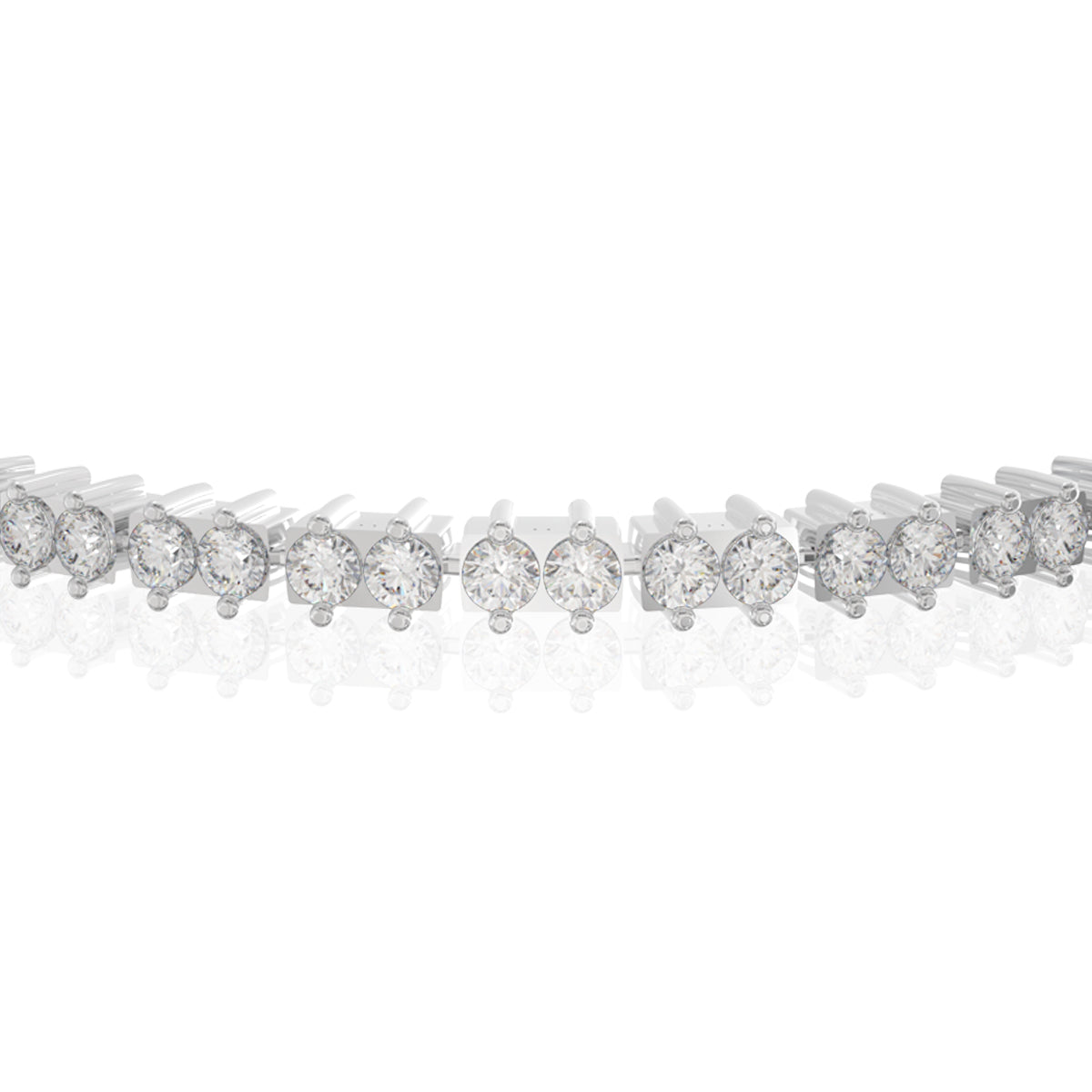 925 Sterling Silver Crystal Cubic Zirconia Lucky Charm Tennis Bracelet