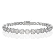 Classic 925 Sterling Silver Round-Cut Tennis Bracelet