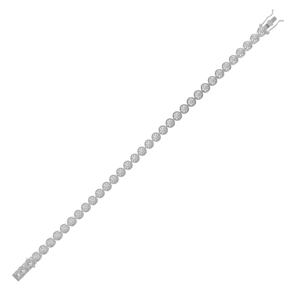 Classic 925 Sterling Silver Round-Cut Tennis Bracelet
