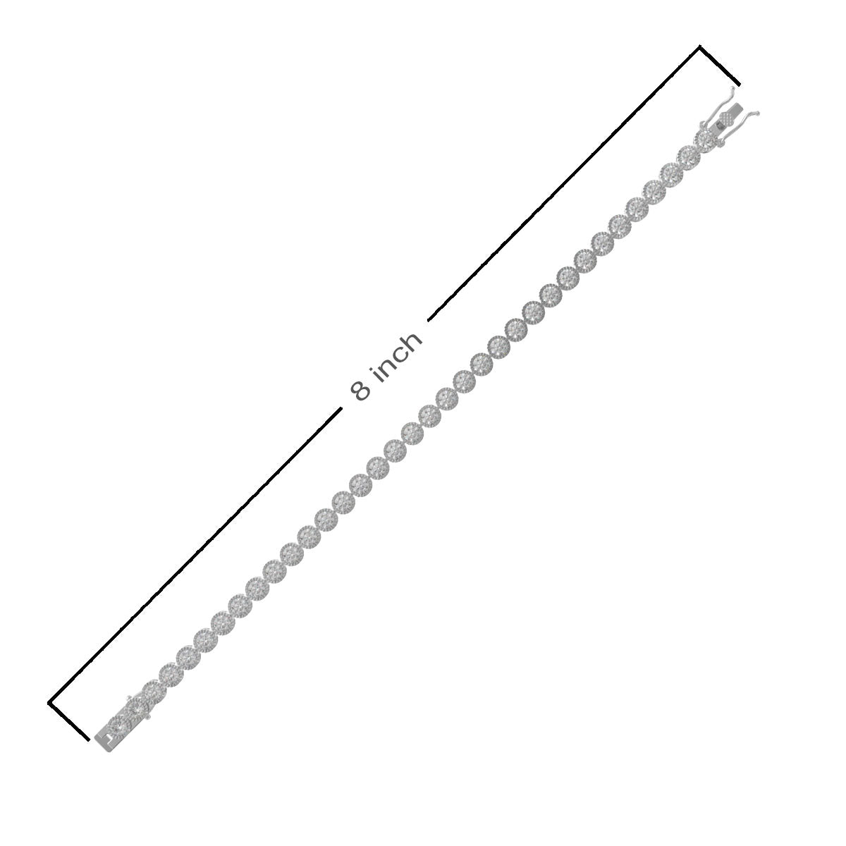 Classic 925 Sterling Silver Round-Cut Tennis Bracelet