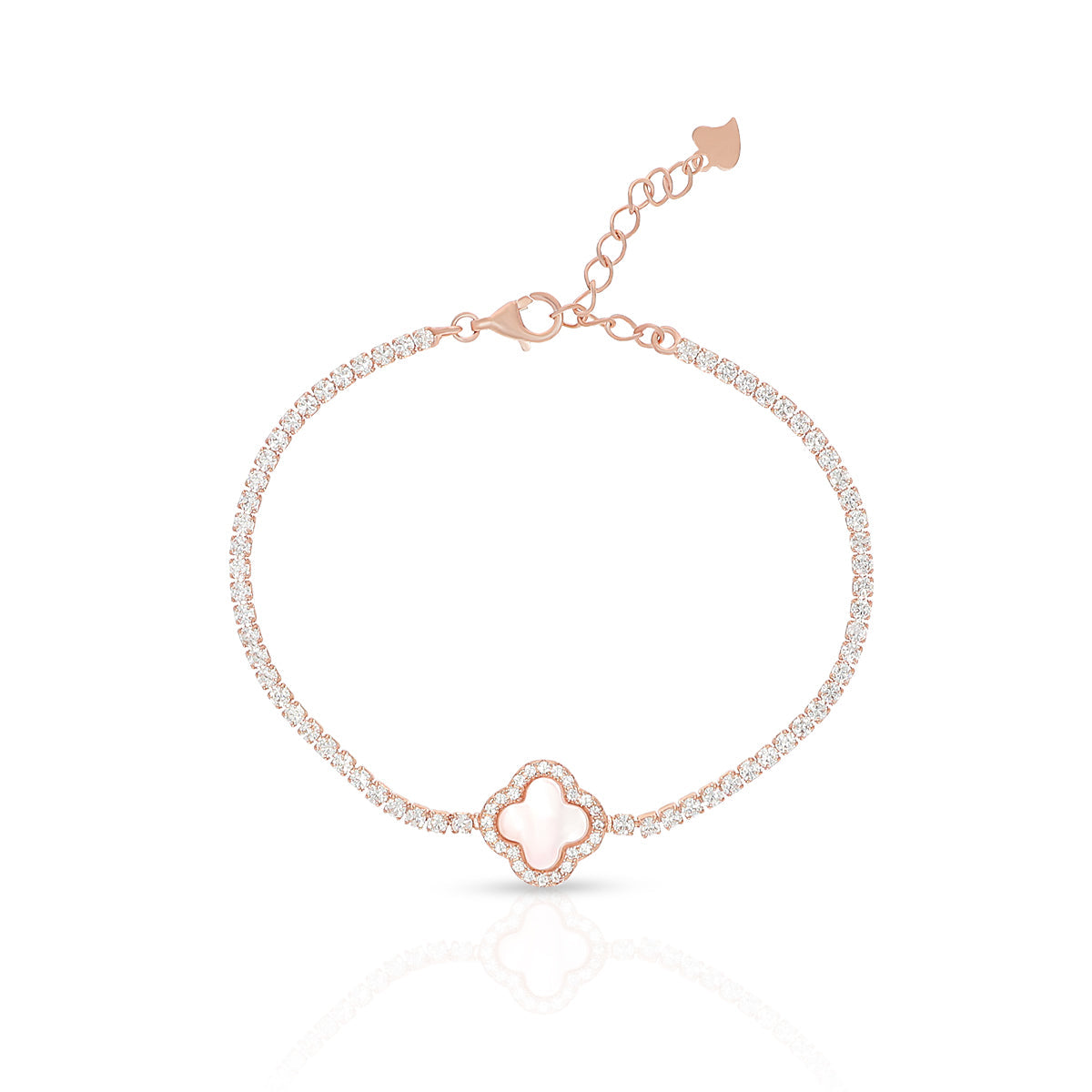 Stylish Pink Clover Bracelet