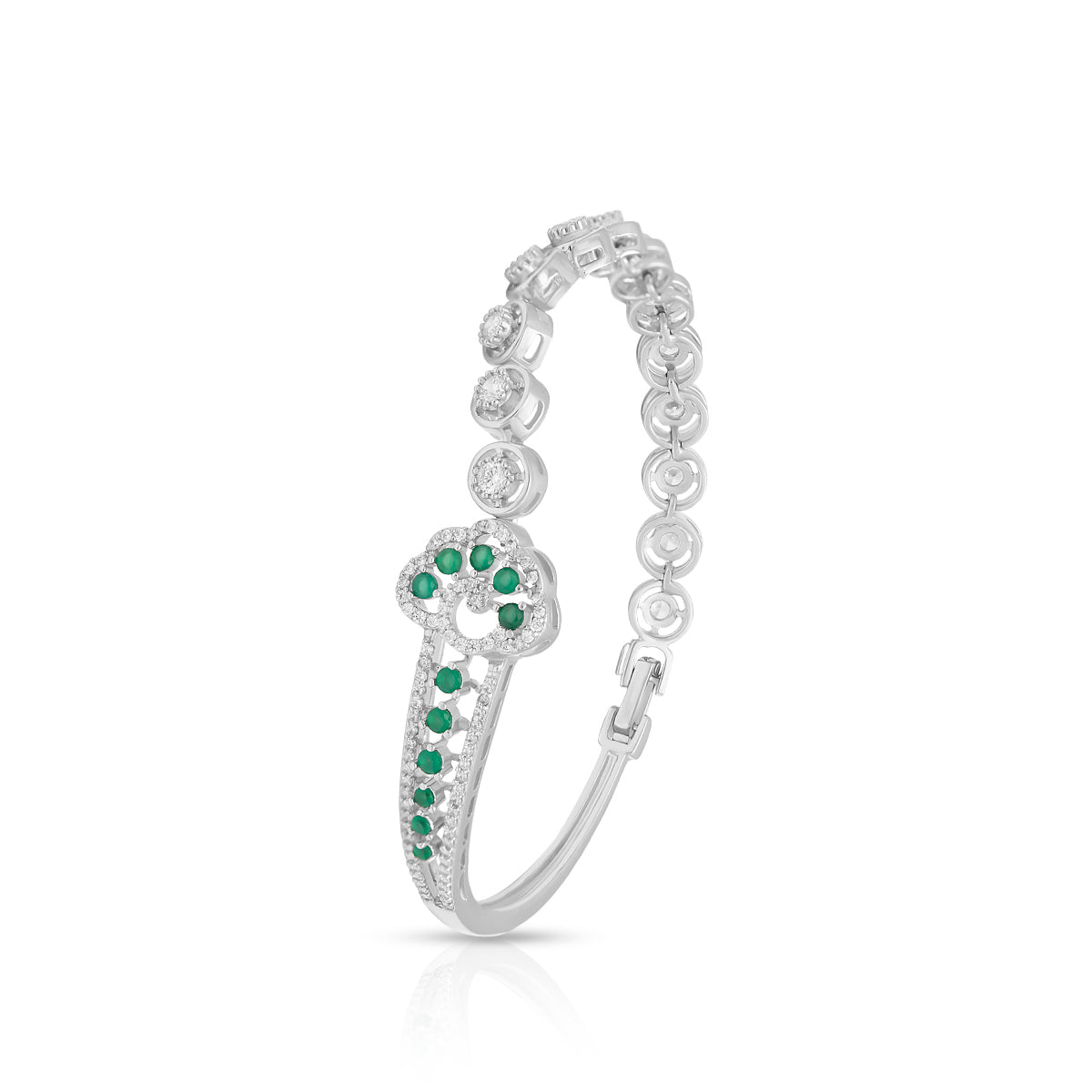 Crystal Loop Green Stone Bracelet