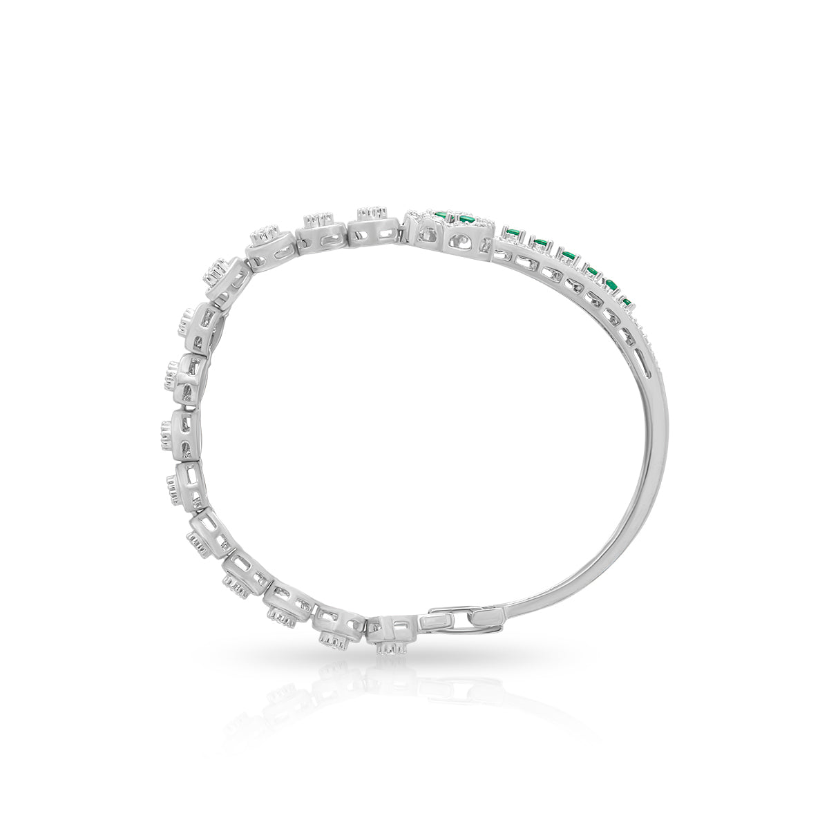 Crystal Loop Green Stone Bracelet