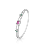 Silver Glow Gemstone Bracelet